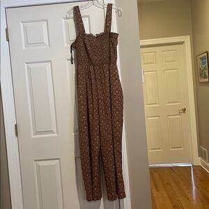 ARULA Brown Floral Jumpsuit